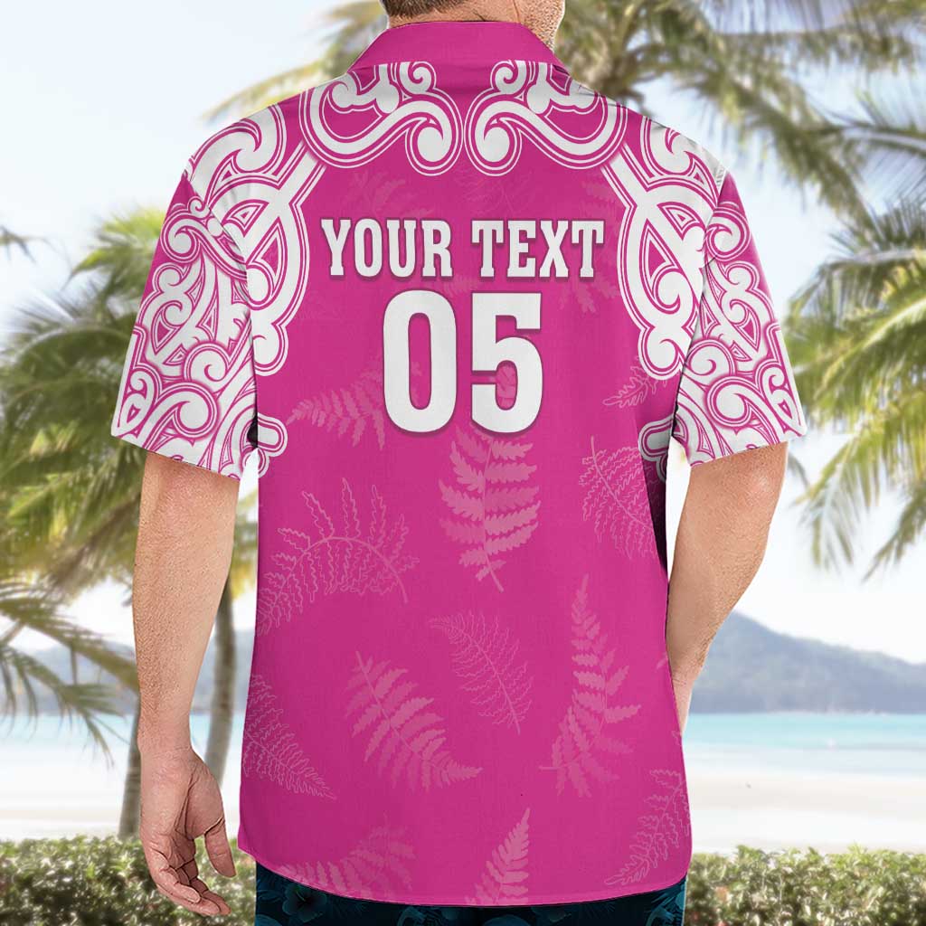 New Zealand Fern Women Rugby Custom Hawaiian Shirt Pink Maori Pattern LT05 - Polynesian Pride