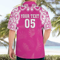 New Zealand Fern Women Rugby Custom Hawaiian Shirt Pink Maori Pattern LT05 - Polynesian Pride