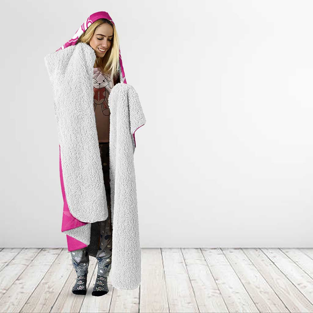 New Zealand Fern Women Rugby Custom Hooded Blanket Pink Maori Pattern LT05 - Polynesian Pride