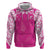 New Zealand Fern Women Rugby Custom Hoodie Pink Maori Pattern