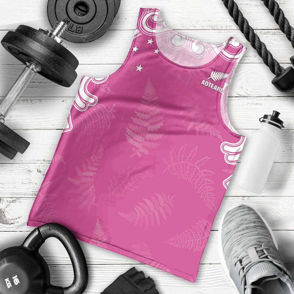 New Zealand Fern Women Rugby Custom Men Tank Top Pink Maori Pattern