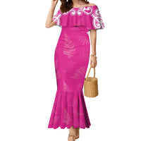 New Zealand Fern Women Rugby Custom Mermaid Dress Pink Maori Pattern LT05 Women Pink - Polynesian Pride