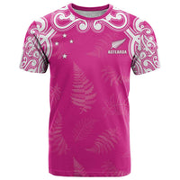 New Zealand Fern Women Rugby Custom T Shirt Pink Maori Pattern LT05 Pink - Polynesian Pride
