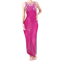 New Zealand Fern Women Rugby Custom Tank Maxi Dress Pink Maori Pattern LT05 Women Pink - Polynesian Pride