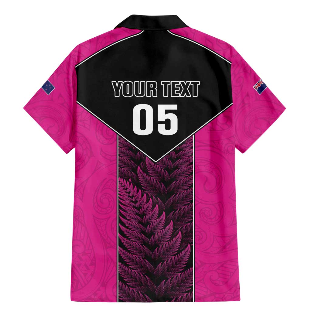 New Zealand Fern Rugby Custom Family Matching Mermaid Dress and Hawaiian Shirt Pink Maori Pattern LT05 - Polynesian Pride