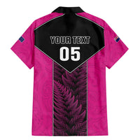 New Zealand Fern Rugby Custom Family Matching Mermaid Dress and Hawaiian Shirt Pink Maori Pattern LT05 - Polynesian Pride