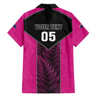 New Zealand Fern Rugby Custom Family Matching Puletasi and Hawaiian Shirt Pink Maori Pattern LT05 - Polynesian Pride