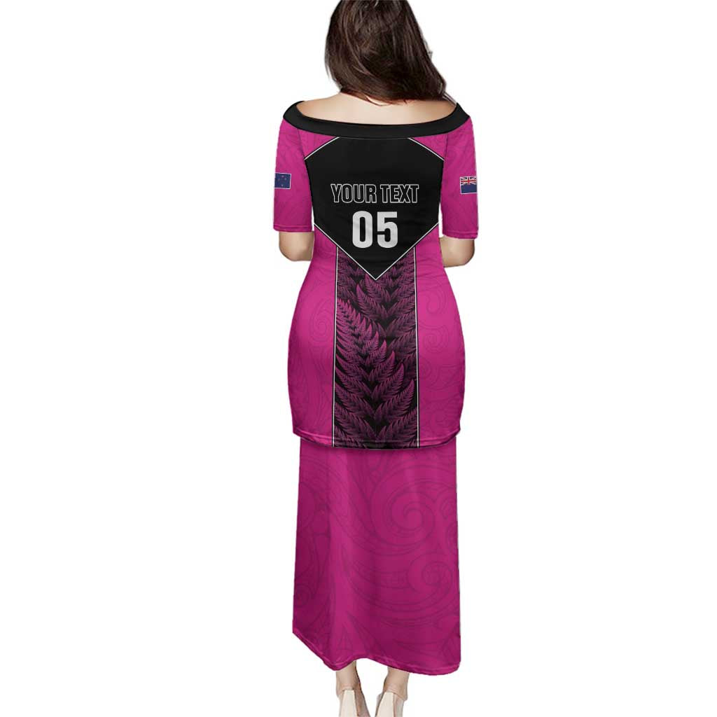 New Zealand Fern Rugby Custom Family Matching Puletasi and Hawaiian Shirt Pink Maori Pattern LT05 - Polynesian Pride