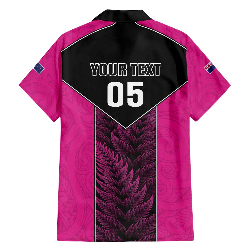 New Zealand Fern Rugby Custom Family Matching Summer Maxi Dress and Hawaiian Shirt Pink Maori Pattern LT05 - Polynesian Pride