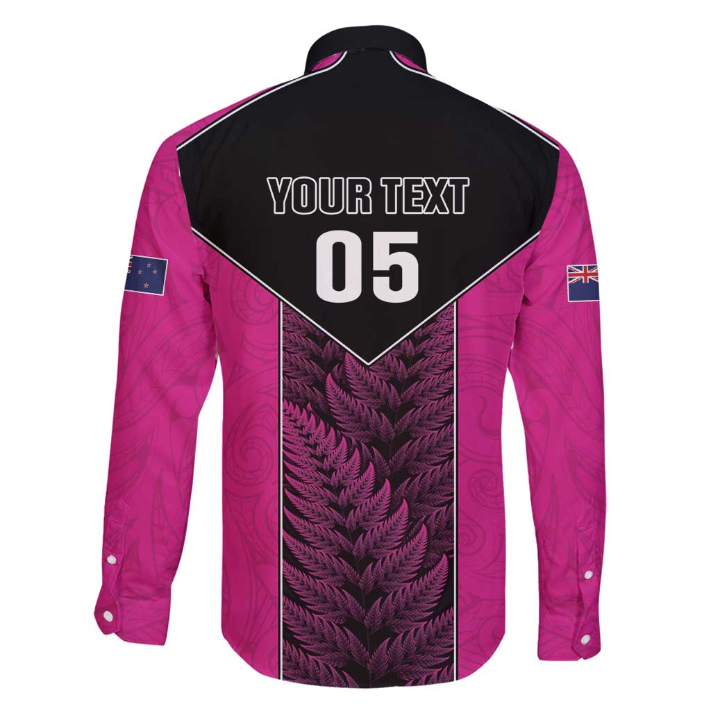 New Zealand Fern Rugby Custom Family Matching Tank Maxi Dress and Hawaiian Shirt Pink Maori Pattern LT05 - Polynesian Pride