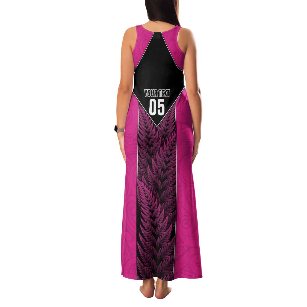 New Zealand Fern Rugby Custom Family Matching Tank Maxi Dress and Hawaiian Shirt Pink Maori Pattern LT05 - Polynesian Pride
