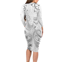Personalised Brain Cancer Awareness Family Matching Long Sleeve Bodycon Dress and Hawaiian Shirt Ribbon Polynesian Pattern LT05 - Polynesian Pride