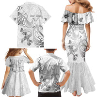 Personalised Brain Cancer Awareness Family Matching Mermaid Dress and Hawaiian Shirt Ribbon Polynesian Pattern LT05 - Polynesian Pride