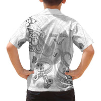 Personalised Brain Cancer Awareness Family Matching Off Shoulder Maxi Dress and Hawaiian Shirt Ribbon Polynesian Pattern LT05 - Polynesian Pride