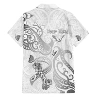 Personalised Brain Cancer Awareness Family Matching Off Shoulder Maxi Dress and Hawaiian Shirt Ribbon Polynesian Pattern LT05 - Polynesian Pride