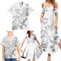 Personalised Brain Cancer Awareness Family Matching Summer Maxi Dress and Hawaiian Shirt Ribbon Polynesian Pattern LT05 - Polynesian Pride