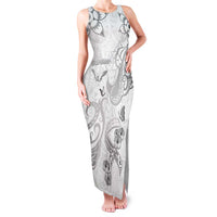 Personalised Brain Cancer Awareness Family Matching Tank Maxi Dress and Hawaiian Shirt Ribbon Polynesian Pattern LT05 Mom's Dress White - Polynesian Pride