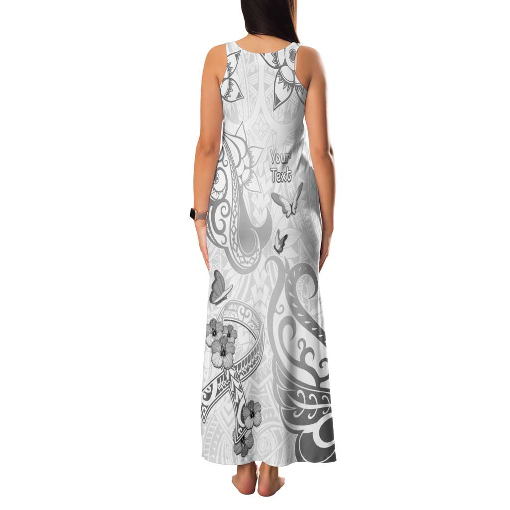 Personalised Brain Cancer Awareness Family Matching Tank Maxi Dress and Hawaiian Shirt Ribbon Polynesian Pattern LT05 - Polynesian Pride