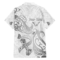 Personalised Brain Cancer Awareness Hawaiian Shirt Ribbon Polynesian Pattern