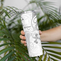 Personalised Brain Cancer Awareness Skinny Tumbler Ribbon Polynesian Pattern