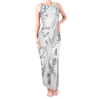 Personalised Brain Cancer Awareness Tank Maxi Dress Ribbon Polynesian Pattern LT05 Women White - Polynesian Pride