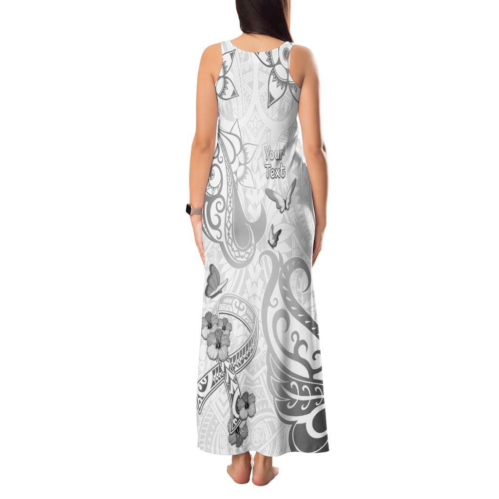 Personalised Brain Cancer Awareness Tank Maxi Dress Ribbon Polynesian Pattern LT05 - Polynesian Pride