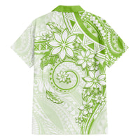 Polynesian Pattern With Plumeria Flowers Family Matching Tank Maxi Dress and Hawaiian Shirt Lime Green LT05 - Polynesian Pride