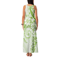 Polynesian Pattern With Plumeria Flowers Family Matching Tank Maxi Dress and Hawaiian Shirt Lime Green LT05 - Polynesian Pride
