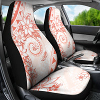 Polynesian Pattern With Plumeria Flowers Car Seat Cover Orange Peach LT05 - Polynesian Pride