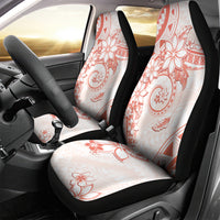 Polynesian Pattern With Plumeria Flowers Car Seat Cover Orange Peach LT05 - Polynesian Pride