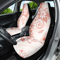 Polynesian Pattern With Plumeria Flowers Car Seat Cover Orange Peach LT05 - Polynesian Pride