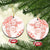 Polynesian Pattern With Plumeria Flowers Ceramic Ornament Orange Peach