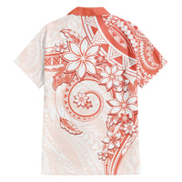 Polynesian Pattern With Plumeria Flowers Family Matching Summer Maxi Dress and Hawaiian Shirt Orange Peach LT05 - Polynesian Pride