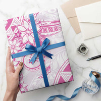 Polynesian Pattern With Plumeria Flowers Wrapping Paper Pink - Polynesian Pride