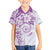 Polynesian Pattern With Plumeria Flowers Kid Hawaiian Shirt Purple