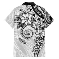Polynesian Pattern With Plumeria Flowers Family Matching Off Shoulder Maxi Dress and Hawaiian Shirt White LT05 - Polynesian Pride