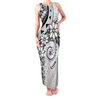 Polynesian Pattern With Plumeria Flowers Family Matching Tank Maxi Dress and Hawaiian Shirt White LT05 Mom's Dress White - Polynesian Pride