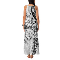 Polynesian Pattern With Plumeria Flowers Family Matching Tank Maxi Dress and Hawaiian Shirt White LT05 - Polynesian Pride