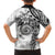 Polynesian Pattern With Plumeria Flowers Kid Hawaiian Shirt White