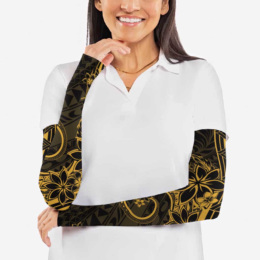 Polynesian Sunset Plumeria Arm Sleeves Gold Polynesian Tattoo - Polynesian Pride