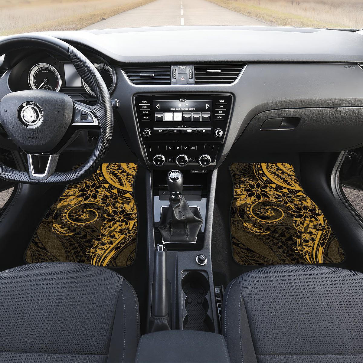 Polynesian Sunset Plumeria Car Mats Gold Polynesian Tattoo