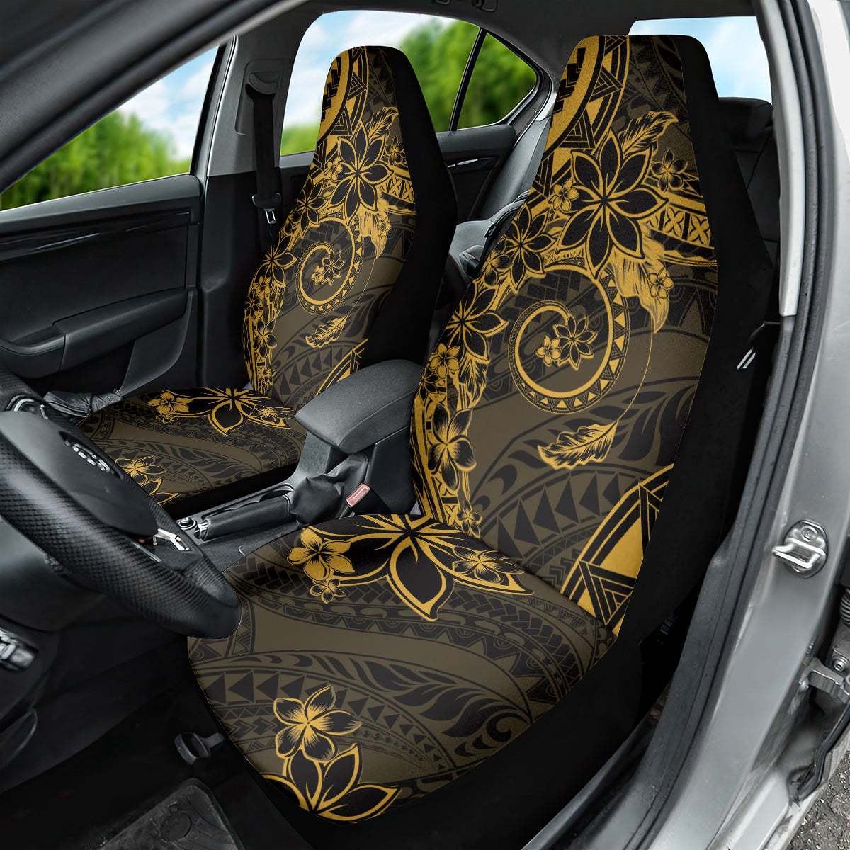 Polynesian Sunset Plumeria Car Seat Cover Gold Polynesian Tattoo