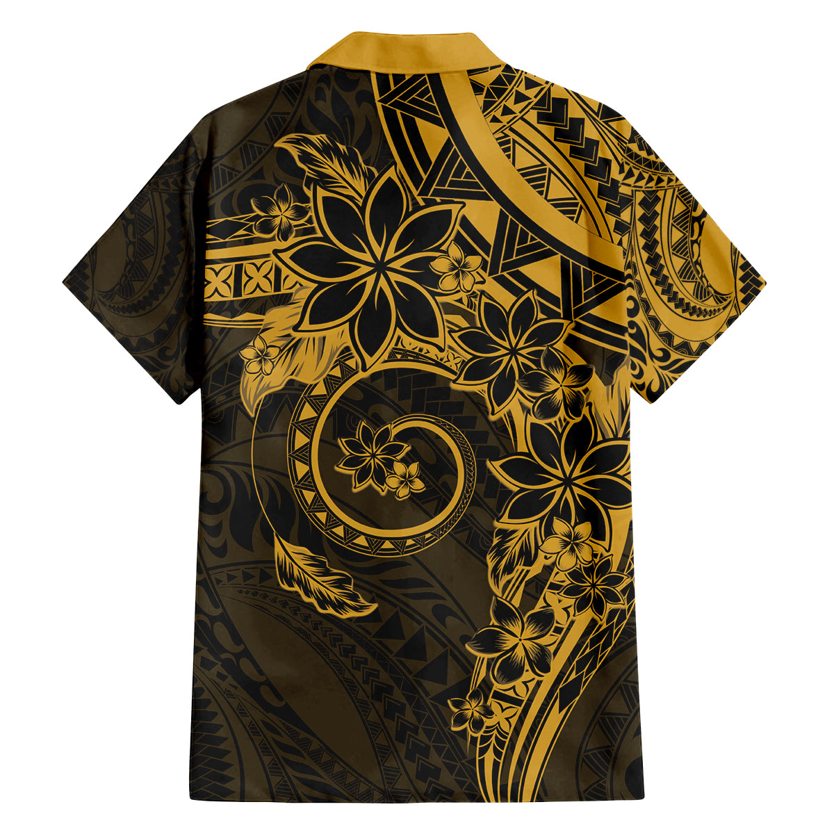 Polynesian Sunset Plumeria Family Matching Summer Maxi Dress and Hawaiian Shirt Gold Polynesian Tattoo LT05 - Polynesian Pride