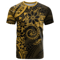 Polynesian Sunset Plumeria T Shirt Gold Polynesian Tattoo LT05 Gold - Polynesian Pride