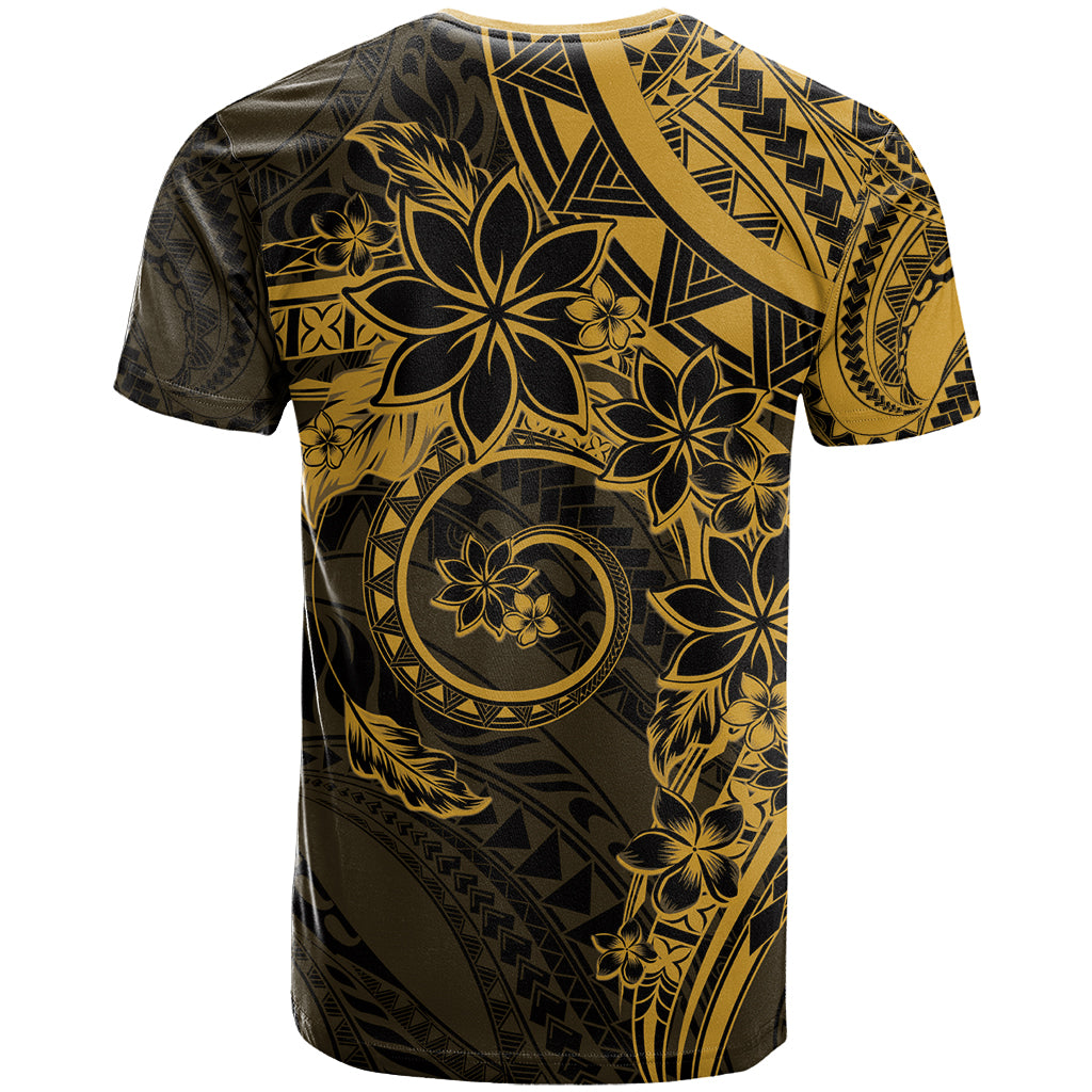 Polynesian Sunset Plumeria T Shirt Gold Polynesian Tattoo LT05 - Polynesian Pride