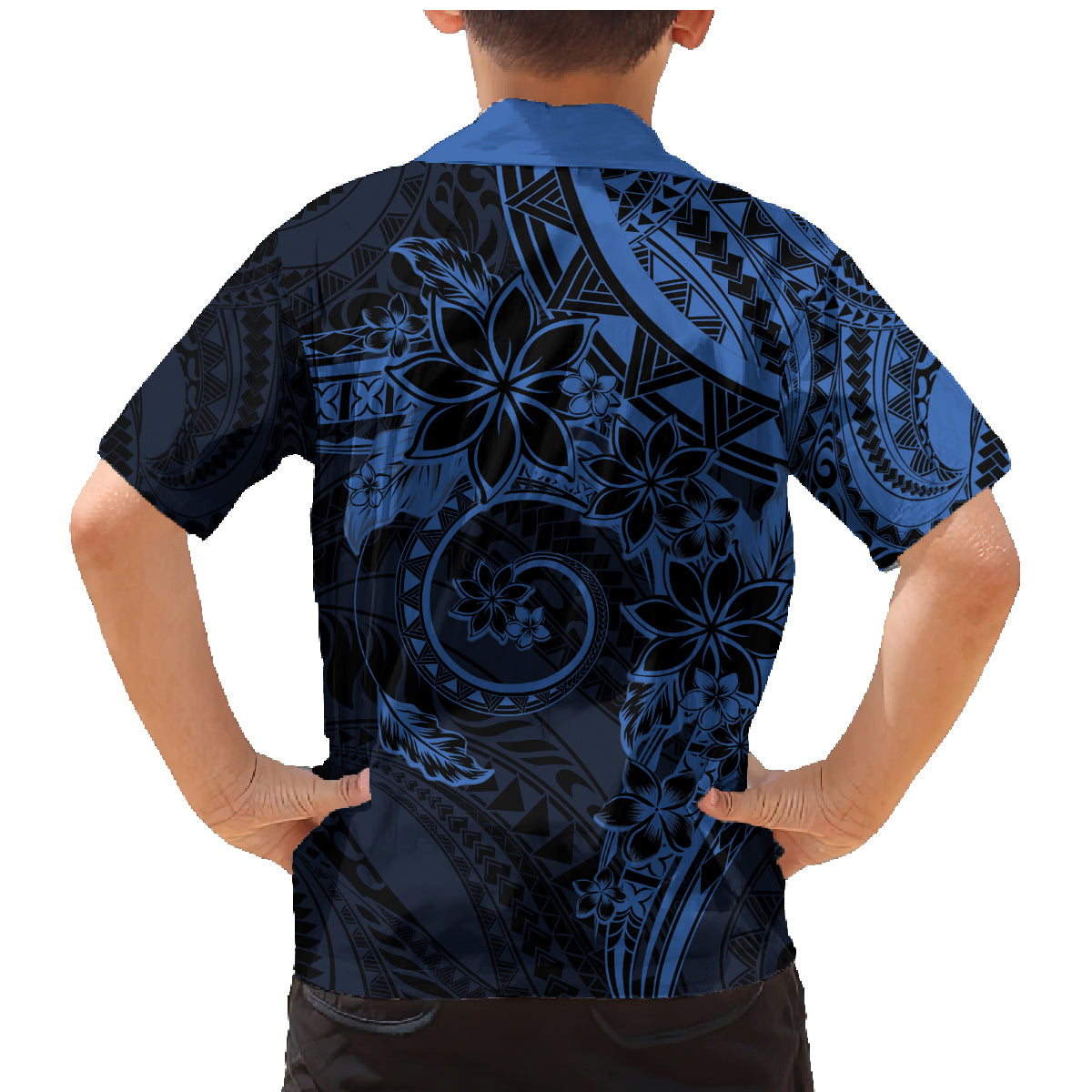 Polynesian Sunset Plumeria Family Matching Mermaid Dress and Hawaiian Shirt Navy Polynesian Tattoo LT05 - Polynesian Pride