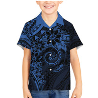 Polynesian Sunset Plumeria Family Matching Mermaid Dress and Hawaiian Shirt Navy Polynesian Tattoo LT05 Son's Shirt Navy - Polynesian Pride