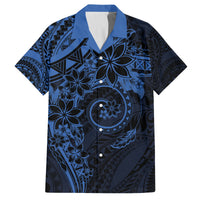 Polynesian Sunset Plumeria Family Matching Off Shoulder Short Dress and Hawaiian Shirt Navy Polynesian Tattoo LT05 Dad's Shirt - Short Sleeve Navy - Polynesian Pride