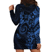 Polynesian Sunset Plumeria Hoodie Dress Navy Polynesian Tattoo LT05 - Polynesian Pride