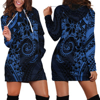 Polynesian Sunset Plumeria Hoodie Dress Navy Polynesian Tattoo LT05 - Polynesian Pride
